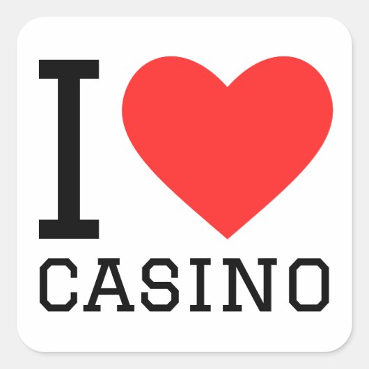 Ik hou van casino vierkante sticker (Voorkant)