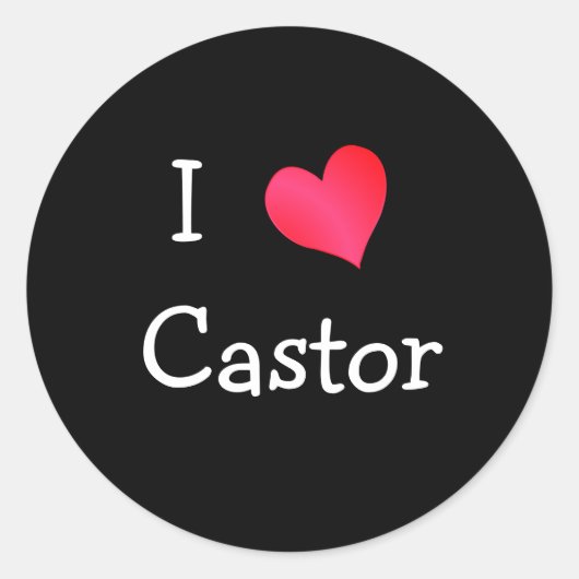 Ik hou van Castor Ronde Sticker (Voorkant)