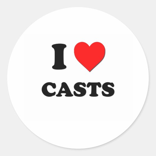 Ik hou van Casts Ronde Sticker (Voorkant)