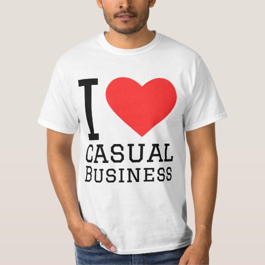 Ik hou van casual zakelijk t-shirt (Voorkant)