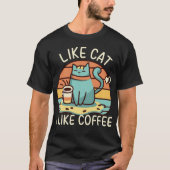 Ik hou van Cat Ik hou van Koffie Grappig Shirt (Voorkant)