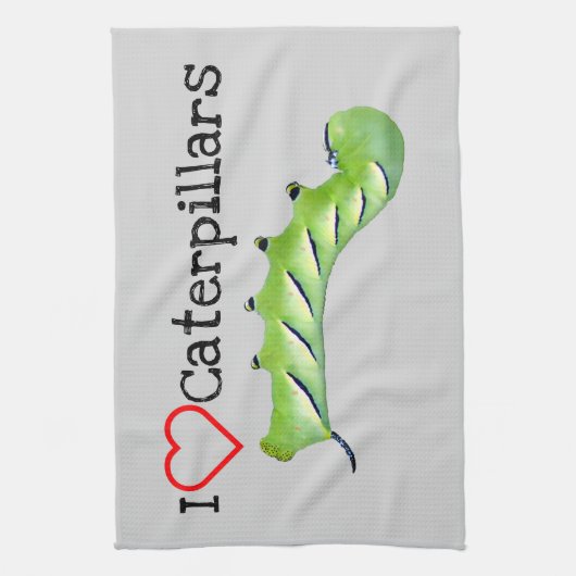 Ik hou van Caterpilars Laurel Sphinx Kitchen Towel Theedoek (Verticaal)