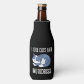 Ik hou van Cats en Motocross Gift Flesjeskoeler (Fles Voorkant)