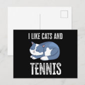 Ik hou van Cats en Tennis Gift Briefkaart (Voorkant / Achterkant)