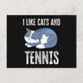 Ik hou van Cats en Tennis Gift Briefkaart (Voorkant)