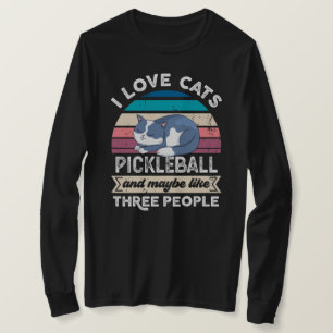 Ik hou van Cats Pickleball en als Drie Mensen T-shirt