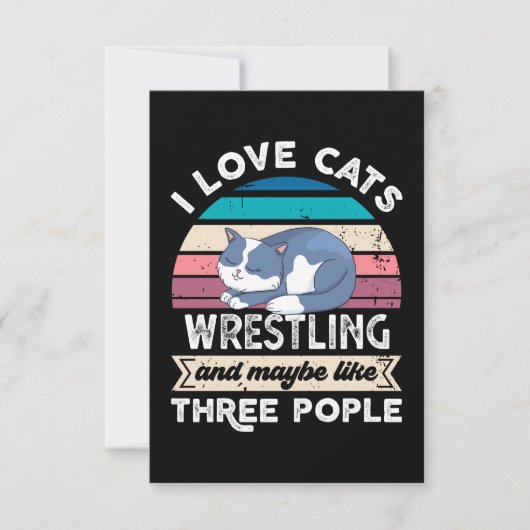 Ik hou van Cats Wrestling en als Drie Mensen Bedankkaart (Voorkant)