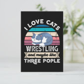 Ik hou van Cats Wrestling en als Drie Mensen Bedankkaart (Staand voorkant)