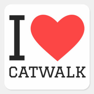 Ik hou van catwalk vierkante sticker