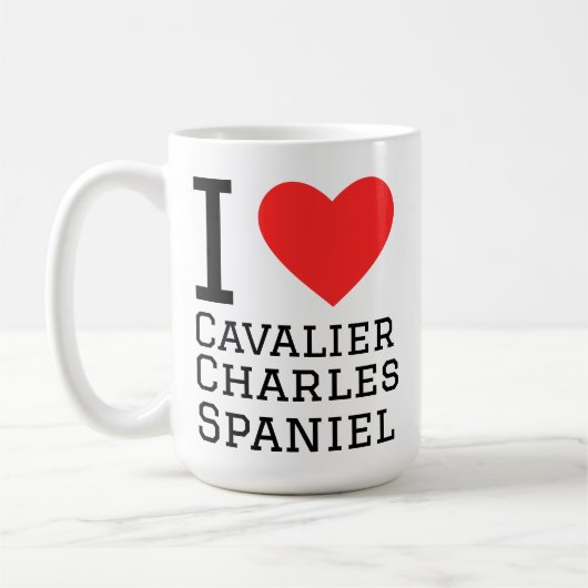 Ik hou van cavalier Charles spaniel Koffiemok (Links)