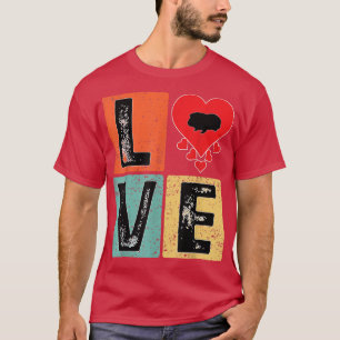 Ik hou van cavia dierliefhebber Valentijnsdag Gui T-shirt