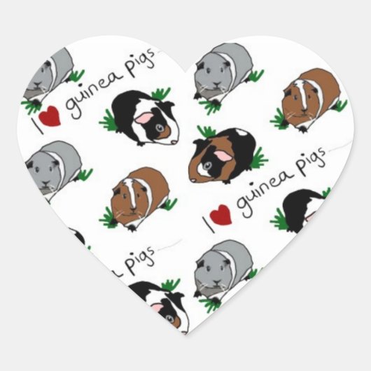 Ik hou van cavia's hart sticker (Voorkant)