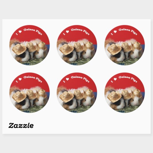 Ik hou van cavia's Stickers (Vel)