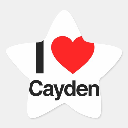 ik hou van cayden ster sticker (Voorkant)