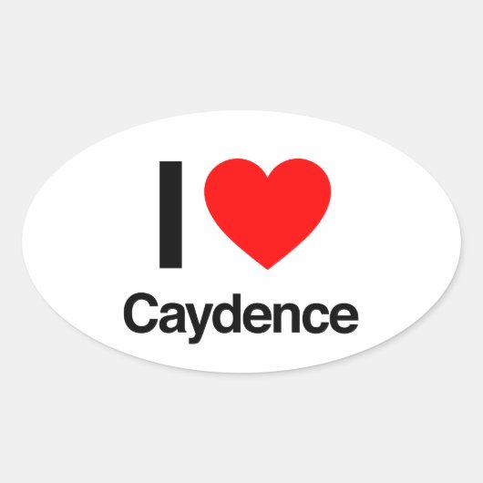 ik hou van caydence ovale sticker (Voorkant)