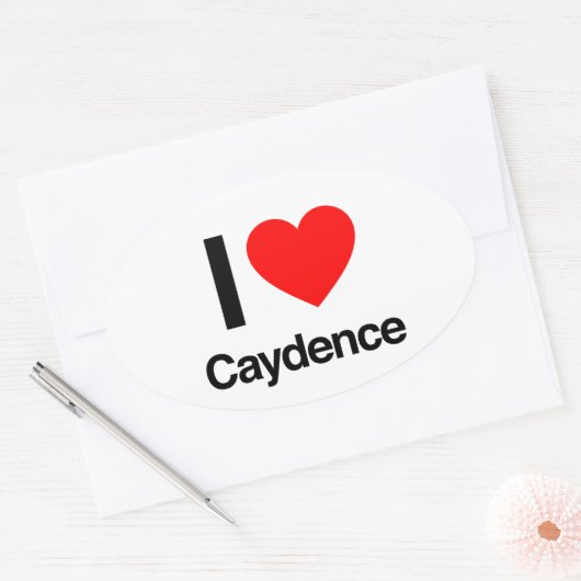 ik hou van caydence ovale sticker (Envelop)