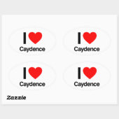 ik hou van caydence ovale sticker (Vel)