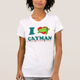 Ik hou van Cayman, uniek damesblaasdoek T-shirt