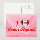 Ik hou van cedar Rapids, Iowa Briefkaart (Voorkant / Achterkant)