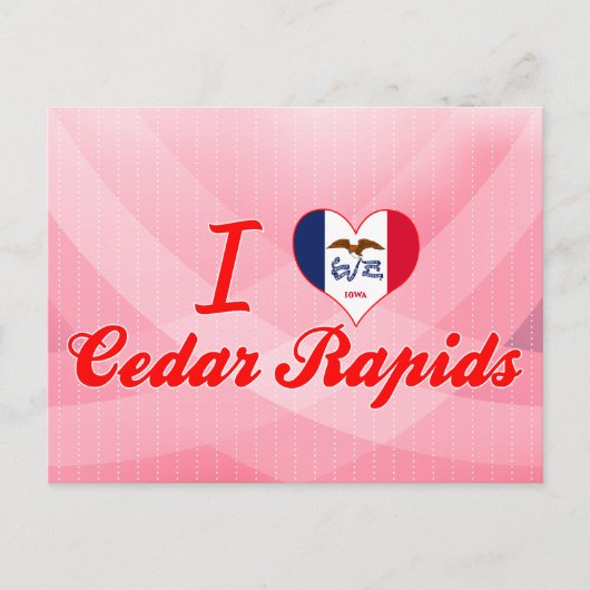 Ik hou van cedar Rapids, Iowa Briefkaart (Voorkant)