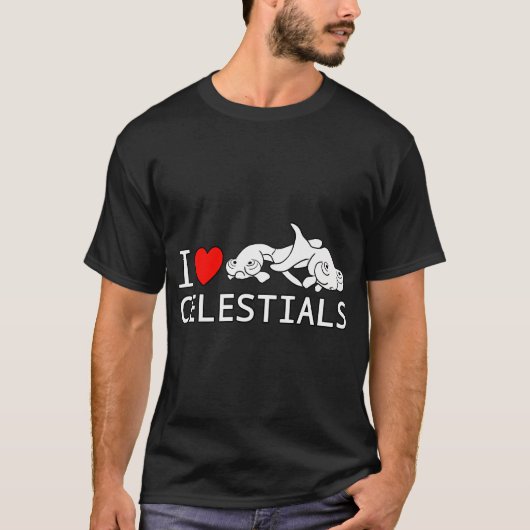 Ik hou van Celestial Eye Goudvis Fancy Goudvis Aqu T-shirt (Voorkant)