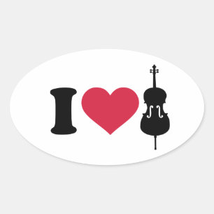 Ik hou van Cello Ovale Sticker