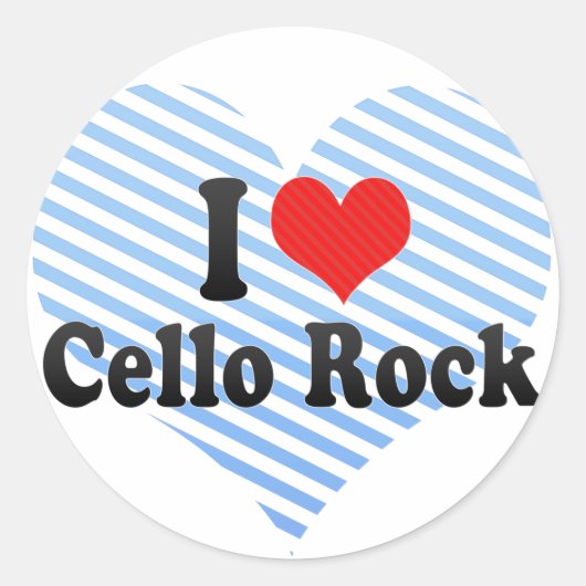 Ik hou van cello rock ronde sticker (Voorkant)