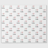 Ik hou van Cello Rood Hart van Muzieknoten Cadeaupapier (Vlak)