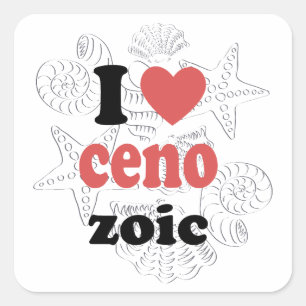 Ik hou van Cenozoic grappig citaat voor wetenschap Vierkante Sticker