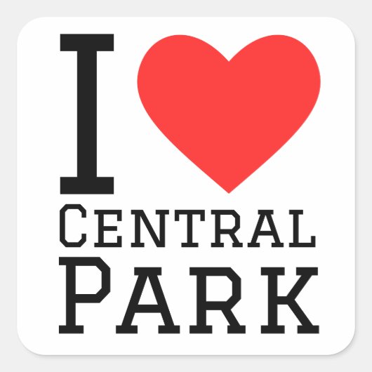 Ik hou van Central Park Vierkante Sticker (Voorkant)