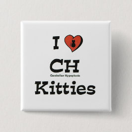 Ik hou van CH-Katten Vierkante Button 5,1 Cm