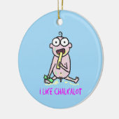 Ik hou van Chalk... een grote versiering Keramisch Ornament (Links)