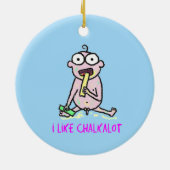 Ik hou van Chalk... een grote versiering Keramisch Ornament (Achterkant)