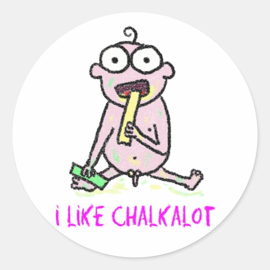 Ik hou van Chalkalot Ronde Sticker (Voorkant)
