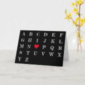 Ik hou van Chalkboard Letters Heart Valentijnsdag Kaart (Gele Bloem)
