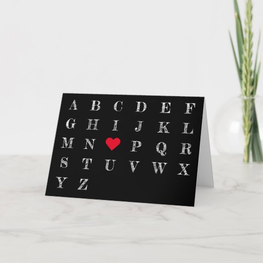Ik hou van Chalkboard Letters Heart Valentijnsdag Kaart (Voorkant)