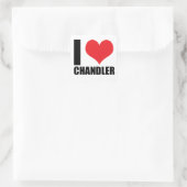 Ik hou van Chandler Vierkante Sticker (Tas)