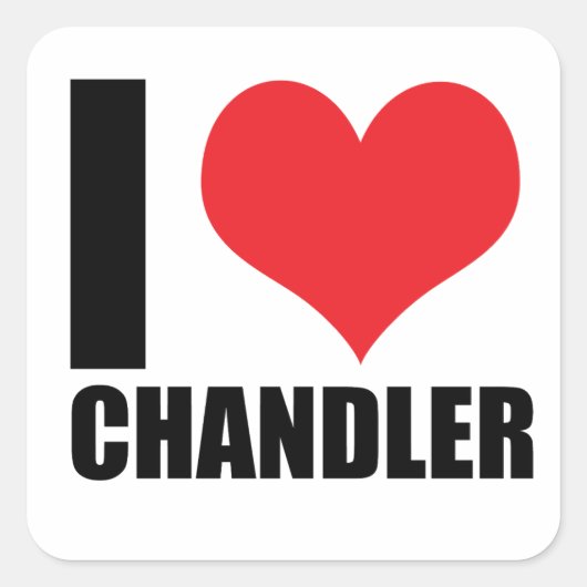 Ik hou van Chandler Vierkante Sticker (Voorkant)