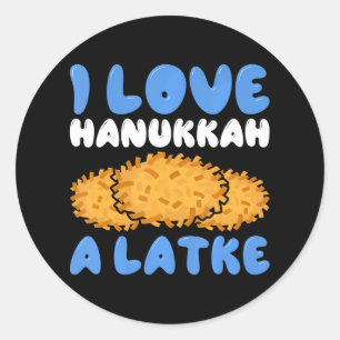 Ik hou van Chanoeka A Latke Ronde Sticker
