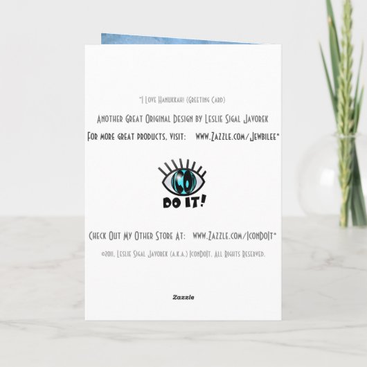 Ik hou van Chanoeka! (gepersonaliseerd) Feestdagen Kaart (Achterkant)