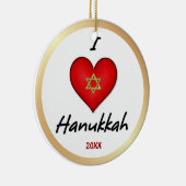 Ik hou van Chanoeka-Ornamenten Keramisch Ornament (Rechts)