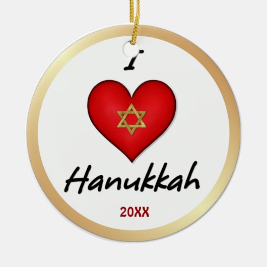 Ik hou van Chanoeka-Ornamenten Keramisch Ornament (Voorkant)