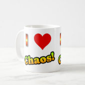 Ik hou van chaos! koffiekop koffiemok (Voorkant links)