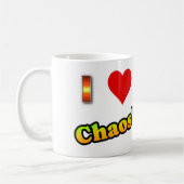 Ik hou van chaos! koffiekop koffiemok (Links)