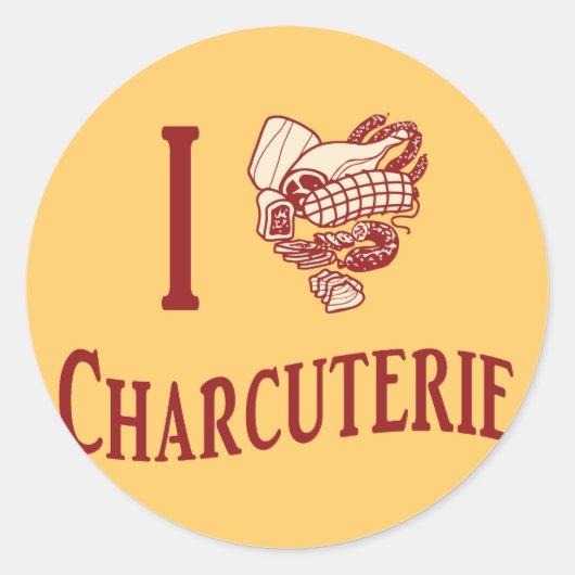 Ik hou van Charcuterie Ronde Sticker (Voorkant)