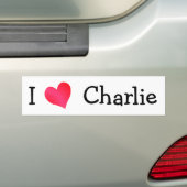 Ik hou van Charlie Bumpersticker (Op auto)