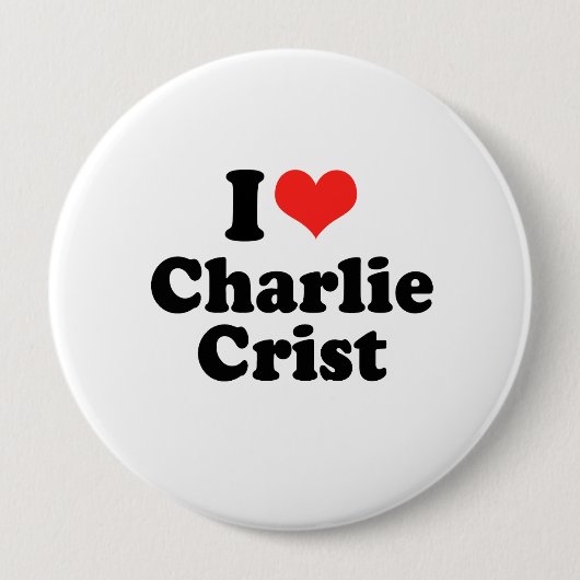 Ik hou van Charlie Crist Ronde Button 4,0 Cm (Voorkant)