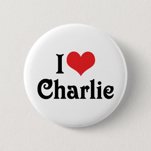 Ik hou van Charlie Ronde Button 5,7 Cm (Voorkant)