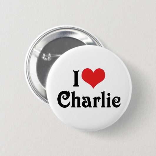 Ik hou van Charlie Ronde Button 5,7 Cm (Voorkant /achterkant)