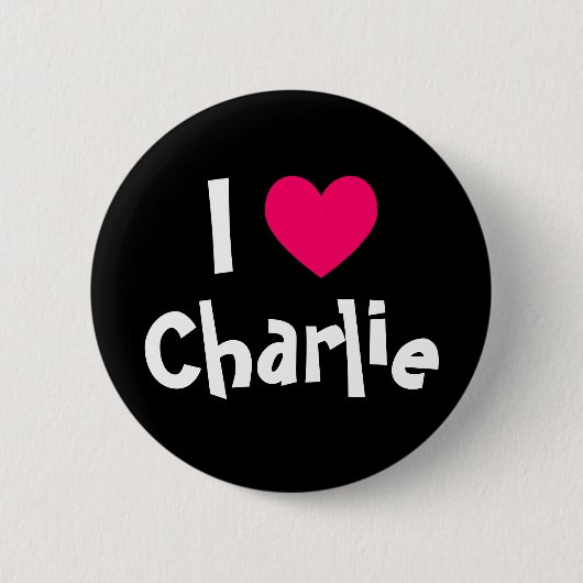 Ik hou van Charlie Ronde Button 5,7 Cm (Voorkant)